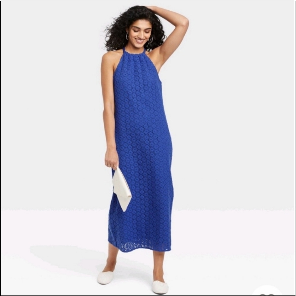 A New Day Sleeveless Crochet Maxi Dress NWT